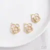 Pingente de Camélia Pintura a Óleo Galvanizado Banhado a Ouro 14K Colar DIY Feito à Mão Pingente de Flor Pulseira Pingente de Joia
