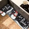 Alfombra Navideña Gruesa de Terciopelo de Cristal de Venta Caliente Transfronteriza de Comercio Exterior, Juego de 2 Alfombrillas de Cocina Resistentes a las Manchas, Felpudo para Entrada del Hogar