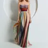 Moda Feminina Transfronteiriça Europeia e Americana 2026 Novo Estilo Vestido Longo Elegante com Cintura Marcada Plissado Estampado para Mulheres Verão