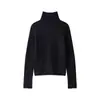 ¡Orden de comercio exterior! Ropa de mujer estilo europeo y americano, venta al por mayor para mercados transfronterizos, suéter de punto casual con textura, color liso, cuello alto, manga larga, a la moda