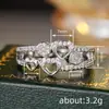 Anillo Hua Jie Xiaohongshu Estilo Hada Femenino para Mujer, Diseño de Corazón Hueco, Brillante, Anillo Más Vendido del Fabricante para el Día de San Valentín