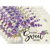 Mais Vendido Transfronteiriço Primavera e Verão Sousplats Florais de Linho Sublimado Estampado Digitalmente Isolados Retangulares Ocidentais Sousplats Tapetes de Mesa e Tapetes para Pratos Atacado