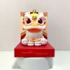 Danza del León Solar Personalizada Estilo Chino León León Propicio Danza del León Tendencia Nacional Adorno para Coche Gato de la Suerte