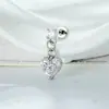 Nuevo pendiente de botón de oreja con pasador recto de colgante de corazón de iris de Iris Heart Henson, joyería para piercing de hueso de oreja con varilla de aleación de titanio