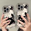 Adecuado para iPhone 18, Funda para Teléfono Apple 17, 16/15/14/13/12/11 Pro Max, Gato Negro Pequeño Galvanizado