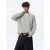 Camiseta Masculina Manga Longa Gola Redonda Patchwork Falsa de Duas Peças Estilo INS Outono Tamanho Plus Size Marca Tendência Solta Estilo Old Money Camada Base