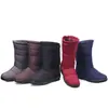 Botas de nieve de comercio exterior Zapatos de algodón con borlas para mujer Zapatos de algodón ultraligeros de poliuretano Botas de nieve cálidas con forro polar de talla grande para mujer Media pantorrilla