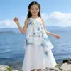 Vestido Infantil Tie-Dye Nuevo Hecho a Mano Vestido Infantil Halter con Lazo Tie-Dye Vestido de Princesa Disfraz Étnico de Viaje