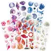 5 Piezas de Pegatinas Transparentes para Mascotas con Criaturas Marinas, Perlas y Conchas, Estilo Ins, para Cajas de Almacenamiento de Tazas DIY