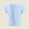 2025 Tejido Jacquard Transpirable Manga Corta Ropa de Yoga para Mujer Top Secado Rápido Ropa de Fitness Camiseta Transpirable Perforada Pilates Verano Delgado