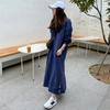 Vestido Largo Sencillo de Color Sólido Estilo Coreano con Forro de Polar para Primavera y Otoño 2026, Ceñido a la Cintura, de Moda, Adelgazante, Vestido Sudadera de Cuello Redondo para Mujer Venta al por Mayor