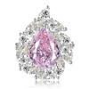 Anillo de Plata de Ley 925 para Mujer con Diamante Rosa de 12.8 Quilates Corte Flor de Hielo Forma de Gota Diamante de Alto Carbono Importado Joyería Europea y Americana
