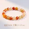 Pulsera de Jade con Hilo de Oro y Cuentas de Transferencia Tao para Hombres y Mujeres, Pulsera de Jade de Círculo Único Color Azúcar Cuentas Redondas de 8/10mm Pulsera de Jade con Hilo de Oro