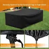 Funda para muebles de exterior, tela Oxford 210D, para mesas de patio, camping y fiestas, impermeable y a prueba de polvo, funda larga para mesa para uso doméstico