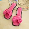 Sandalias Cuadradas de Comercio Exterior Transfronterizas para Mujer, Nueva Moda Verano 2026 Estilo Simple con Decoración de Moño, Sandalias de Una Tira para Mujer