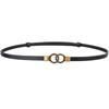 Cinto Feminino Fino de Couro Genuíno Decorativo para Vestido Terno Jaqueta Cintura Moda Versátil Casaco Cinto Puro de Couro Bovino