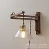 Estilo Japonés Celebridad de Internet Plegable Retro Sala de Estar Comedor Dormitorio Nogal Fresno Cableado Libre Enchufe Lámpara de Pared de Cristal