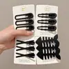 Horquilla negra esmerilada sencilla con clip lateral para flequillo, nueva horquilla con clip de pico de pato para cabello roto sin costuras, accesorios para el cabello