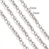 Cadena de acero inoxidable cadena en forma de O cadena ovalada material para pulsera DIY collar de perlas cadena extendida accesorios al por mayor