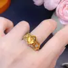 Anel de Citrino com Pedra Solta Totalmente Polida, Tamanho 8*10,5mm, S925, Exclusivamente para Vendas Transfronteiriças, Oferecendo um Toque de Luxo de Nicho