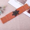 Venta al por mayor de fábrica Cinturón ancho elástico de moda para mujer Cinturón decorativo elástico con hebilla Cinturón para vestido de chaqueta acolchada
