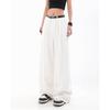 Pantalones vaqueros rectos blancos retro estilo Hong Kong para mujer, pantalones largos de pierna ancha y cintura alta de verano, tendencia urbana.