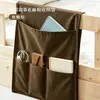 Bolsa de almacenamiento lateral para reposabrazos de sofá de lino, bolsa colgante para sala de estar, teléfono, control remoto, bolsa colgante de mesita de noche, organizador de almacenamiento
