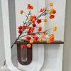 Flores Artificiales, Flores Secas Estilo Wabi-Sabi, Hojas Secas, Frutos de Pipa, Hortensias de Borde Tostado, Materiales Florales Vintage, Frutos de Espino Marítimo, Decoraciones de Mesa, Flores de Seda