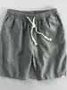 Algodão e Linho Fresco e Confortável Comércio Exterior Original Verão Masculino Respirável Linho Reto Casual Shorts Calças Cinco Pontos Tendência