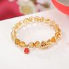 Pulseira de prata esterlina One Deer S925 banhada a ouro, com torre amarela, cristal, cobra, tesouro, milhares de personagens da fortuna, este ano da vida, cordão elástico de prata