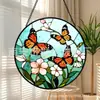 Enfeites pendentes coloridos de vidro com múltiplas borboletas transfronteiriços, decorações de vidro para casa, decorações de janela, apanhadores de sol para jardim