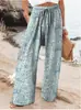 2026 Ropa de Mujer Transfronteriza Amazon Nuevo Cintura Alta Casual Holgado Pierna Ancha Pantalones Y2 Comercio Exterior Estampado Digital