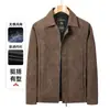 2025 Chaqueta Casual de Trabajo para Hombre con Raya Solapa Retro de Mediana Edad Top con Solapa Transfronterizo Asia