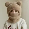 Gorro de Lana Tejido para Niños Bebé Niño Niña Otoño e Invierno Bufanda para el Cuello Gorro con Capucha de una Pieza Cortavientos Protección para los Oídos Caliente