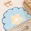 Tapete de Piso de Flores Tapete de Pies Absorbente de Secado Rápido para Puerta de Baño Alfombra Suave de Barro Diatomeo Alfombra de Baño Alfombra de Puerta Antideslizante para Inodoro
