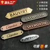 Fabricantes Sinalização Metálica Personalizada Cobre Escovado Sinalização Liga de Zinco Logotipo Retrô Aço Inoxidável Placas de Identificação Gravadas