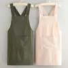Nuevo Delantal de Tela de Algodón Arrugado Transpirable para Cocinar Ropa de Trabajo Delgada Estampado Fijo Impresión de Logo Popular en Internet Resistente a Manchas Suciedad Cintura