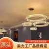 Lustre de cristal moderno minimalista para sala de estar e sala de jantar, luxo leve e elegante, para hall de entrada de apartamento duplex, lustre circular, espectro completo, novo modelo