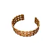 Pulsera Abierta Ovalada de Metal de Tres Capas Hueca Estilo Europeo y Americano Minimalista Fresca Moda Simple Joyería de Gama Alta