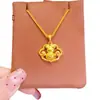 Pingente de Cabacinho Ruyi Fosco Estilo Antigo Banhado a Ouro em Latão, Colar Minimalista de Moda de Nicho, Cor Duradoura, Joias Douradas com Acabamento Jateado