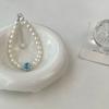 Prata de lei S925 Shijia Pearl pulseira anel de água-marinha outono e inverno Novo design de nicho luxo leve elegante alta qualidade