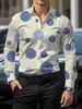 2026 Camisa Masculina Transfronteiriça Camisa Roupas Masculinas Manga Longa Estampada Negócios Gola Lapela Moda Dropshipping