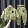 Conjunto de Chaqueta Acolchada de Algodón con Forma de F para Niños, Chaqueta Acolchada de Algodón con Cremallera de Invierno