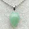 Collar con colgante de gota de agua de ágata de cristal natural, cristal de cuarzo rosa, ágata de cristal, jade Dongling, piedra Ojo de Tigre, variedad de materiales opcionales