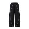 Pantalones deportivos casuales con diseño de franja reflectante retro americana para hombres y mujeres, pantalones cargo Hiphop Scimitar, pantalones de pierna ancha hip-hop