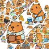 50 pegatinas de capibara de celebridad de Internet de compra directa transfronteriza, lindas pegatinas de capibara con graffiti creativo para equipaje y cuadernos