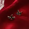 Brincos de Papai Noel com floco de neve, sinos de açúcar de cana, brincos de alce, chapéus de Natal, brincos de Papai Noel transfronteiriços europeus e americanos