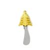Kit de Cuchillo de Crema para Árbol de Navidad Dorado, Cortador de Queso para Pastel de Repostería, Espátula de Aleación de Zinc para Mesa de Comedor, Utensilio de Cocina de Metal