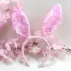 Diadema de orejas de conejo de Pascua directa de fábrica tocado de orejas de conejo decoración de Halloween accesorios para el cabello de orejas de conejo diadema