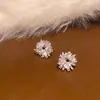 Pendientes de girasol estilo coreano, flor geométrica, perla, diseño nicho, temperamento, combinan con todo, alta gama, pin de plata dieter